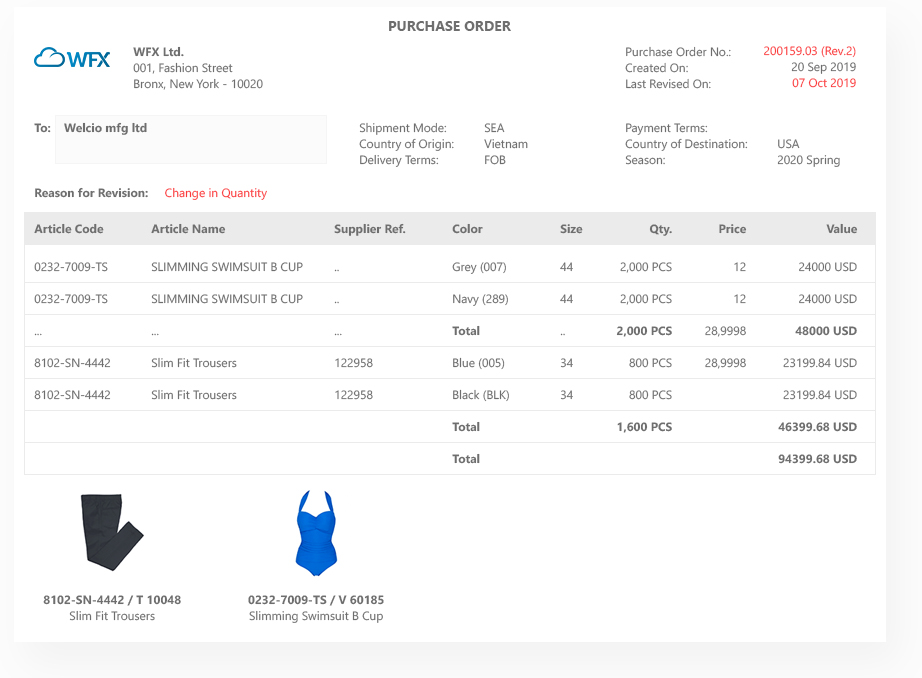 Easy creation of purchase orders